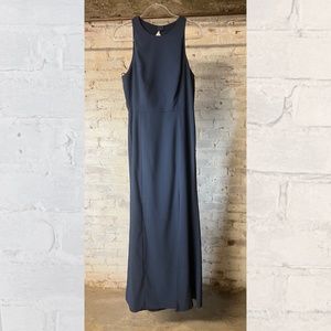 dessy 3029 style sofia blue high neck open back bridesmaid dress [size 14]